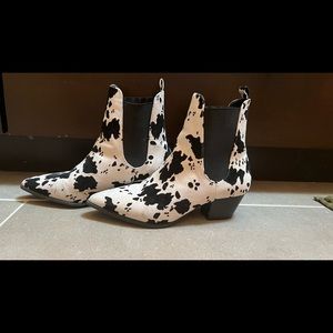 Cow print boots “The Sadie” by Qupid